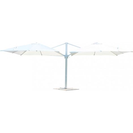 Ombrellone da Giardino Doppio Archimede 3x3 m in Alluminio Bianco Telo Bianco (1/5)