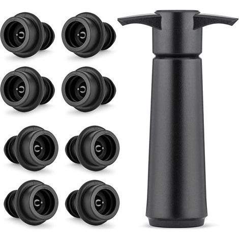 Wine vacuum pump, wine pump with 8 reusable stoppers, wine preservation accessories (1/5)