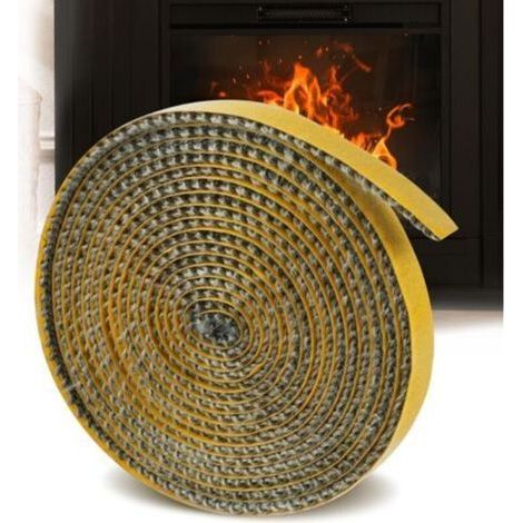 Pack of 2 chimney insert gaskets, self-adhesive woven gaskets for stoves, chimneys, stovepipes, oven doors, heat-resistant gaskets (3 mm x 10 mm x 2 m) (1/5)