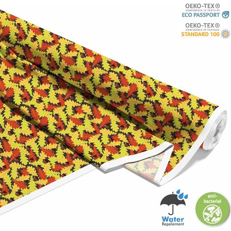 TISSUS DÉCORATIFS D'EXTÉRIEUR OXFORD - Motif feuilles de chêne et glands en automne (1/5)