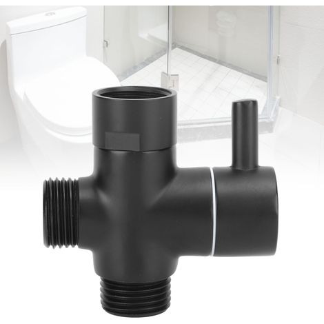 Grifo mezclador desviador para ducha, fabricado en cobre, G1/2, con control de temperatura, de pared, color negro, 172 g. (1/5)