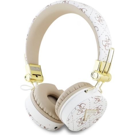 Cuffie over-ear Bluetooth Guess ENC, bianche, 4G, a forma triangolare (1/4)