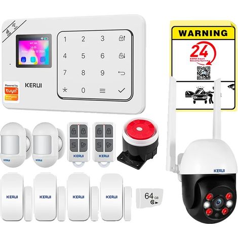 Sistema di allarme, controllo wireless, compatibilità con assistente vocale, kit di 9 allarmi, spina EU-B (1/2)