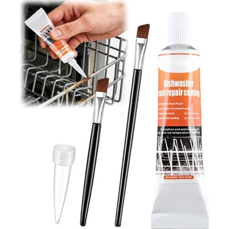 Dishwasher Basket Repair Coating,Réparation Rouille Panier Kit,Lave-Vaisselle Avec Mastic Gris, Pâte Réparation Plastique, Pâte Durcissante, Mastic Plastique, Adhésif Fort (1/5)