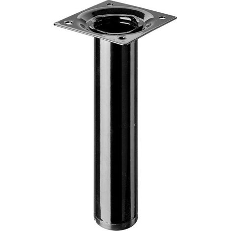 Hettich – Pied de meuble cylindrique noir 15cm – Acier époxy – Fixation à vis – Charge 50kg – Pour meubles en bois dur