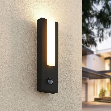 [GEBRAUCHT] B-Ware Lucande Außenwandleuchte Wandlampe LED Bewegungsmelder graphitgrau IP54244 (1/2)