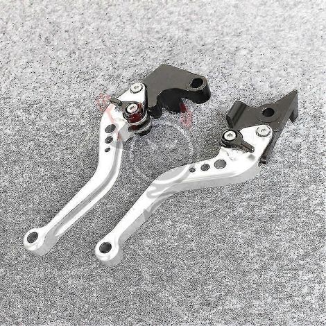 Compatible avec Suzuki GSX-R 600, GSX-R 750, GSXR 600/750 K6/K7/K8/K9 (2006-2010) - Accessoires CNC - Leviers de frein et d'embrayage courts pour moto (argent) (1/5)