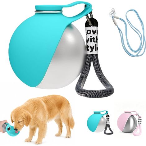 Gourde Chien 285ml - Acier Inoxydable - Bol Silicone Pliable - Anti-Fuite - Randonnée Camping (1/5)
