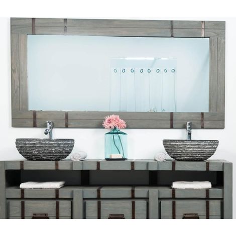 Grand miroir de salle de bain Loft 160x80 gris (1/5)