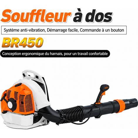 Souffleur dorsal à essence BR450 en acier à outils, 45 × 50 × 60 cm, 8 g, dépoussiérage et nettoyage extérieur – Livraison gratuite