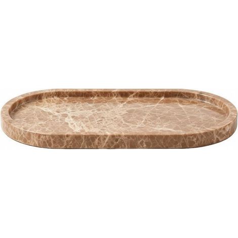 Multifunctional Oval Marble Tray Versatile Marble Tray for Bijx, Coffee Table, Hotel, Dresser (1/5)