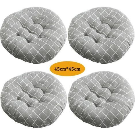 Lot de 4 Coussin de Chaise Coussins de Siège, Ronde Tatami Respirant Schéma Coussins de Chaise Galette de Chaise, 4545cm,Style H (1/4)