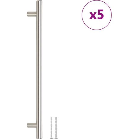 Poignées d'armoire 5 pcs Poignée de meuble argenté 224 mm acier inoxydable CFW56465 (1/5)
