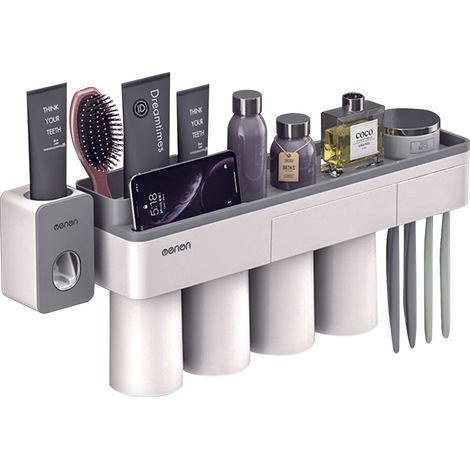 Porte-brosse à dents magnétique avec gobelet, étagère astucieuse pour la salle de bain, gain de place
