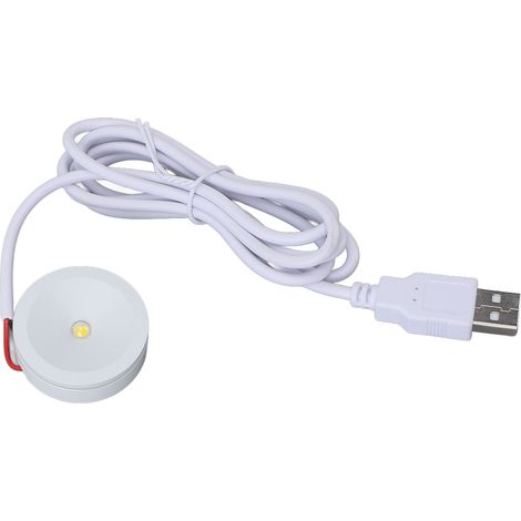 Lot de 2 mini spots LED USB 5V 1W à lumière blanche, avec câble de 1,3 m, pour présentoirs de bijoux, vitrines, entrées, etc. (1/5)