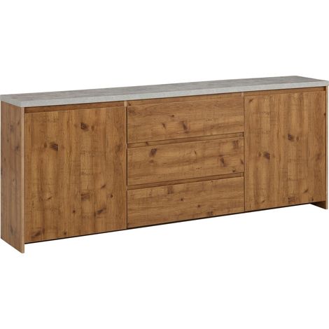 Maribo-Buffet avec 2 portes, 3 tiroirs aspect bois (1/4)