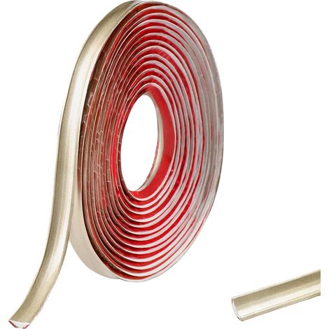 Quarter Circle Shape PVC Trim for Skirting Boards Mouldings Wall Decoration Plastic Self Adhesive Caulking Strip 12mmx9mm) Champagne Gold (1/5)