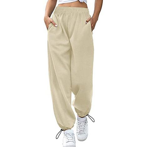 Pantalon Sport - Taille Haute Élastique - Cordons aux Chevilles - Poches Latérales - Couleur Unie - Taille XL (1/5)