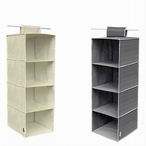 TRADE SHOP - Organizer Per Armadio Con 4 Ripiani Porta Oggetti Salvaspazio 80x30x30 Cm 69702 - (1/5)