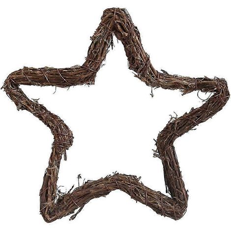 Couronne de vigne pour porte d'entrée, collection All Seansons. Décoration idéale pour porte, mariage, fêtes, décoration murale.-20cm Star Shape