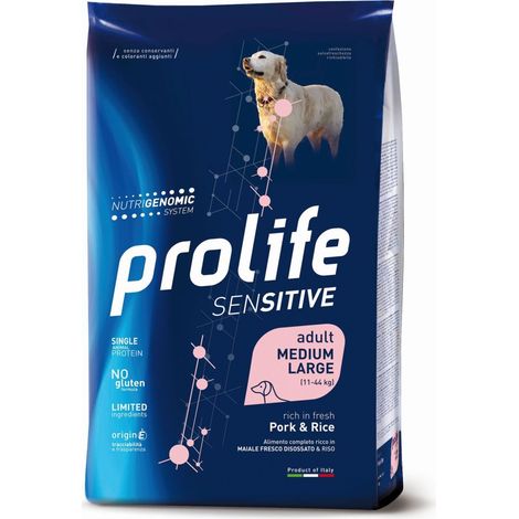 Prolife Dog Sterilised Sensitive Adult Medium Large Maiale e Riso - Sacco 2,5 Kg -