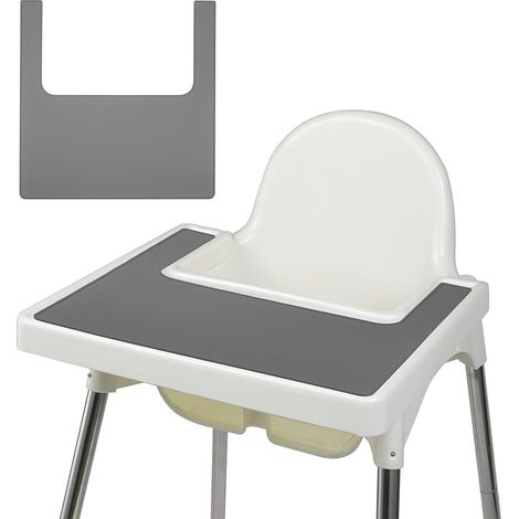 Tapis de Table Bebe, Set en Silicone pour Chaise Haute, Splash Antidérapants et Résistants Aux Taches Lavable, Anti-éclaboussures pour Enfants et Tout-Petits (1/5)