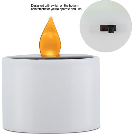Bougie LED sans flamme solaire, lot de 12, blanc chaud, étanche, pour mariage, fête, décoration intérieure et extérieure. (1/5)