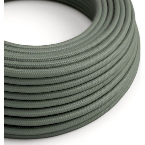 Creative-Cables, Cavo elettrico rivestito in tessuto, Sezione 2 x 0,75 mm², 1 m, Verde Salvia RC63, Rotondo, Cotone
