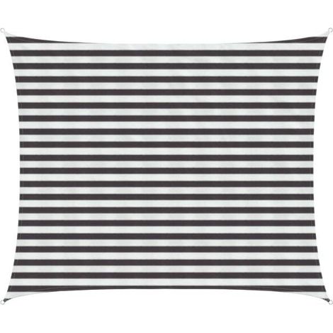 Voile d'ombrage gris anthracite et blanche, 2,5 x 3 mètres, en PEHD (1/5)