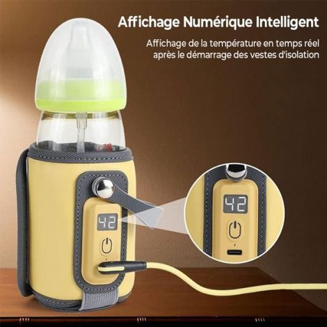 Chauffe biberon portable USB Régulation intelligente température - Jaune (1/4)