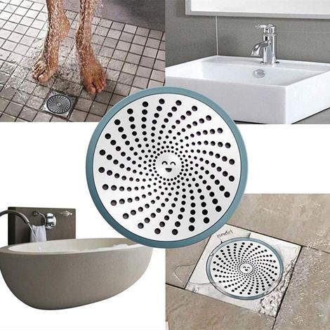 1 bouchon de vidange de douche, attrape-cheveux, bonne prise en main, facile à nettoyer, filtre à cheveux en maille en acier inoxydable (1/5)