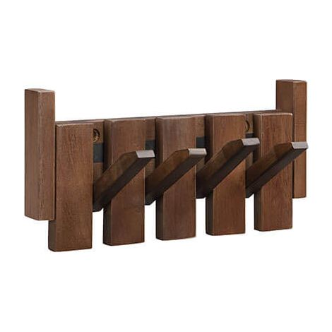 Home Deluxe Perchero PORTE - 32 x 3,5 x 15 cm, marrón nogal