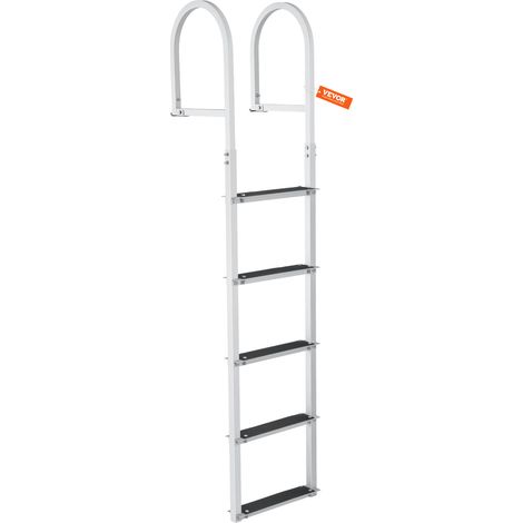 VEVOR Dockleiter 5 abnehmbare Stufen 227kg Tragkraft,Pontonbootleiter aus Aluminiumlegierung mit 8 cm breiter Stufe und rutschfester Gummimatte,für das Einsteigen in Schiffe/Seen/Schwimmbäder/Meere (1/5)