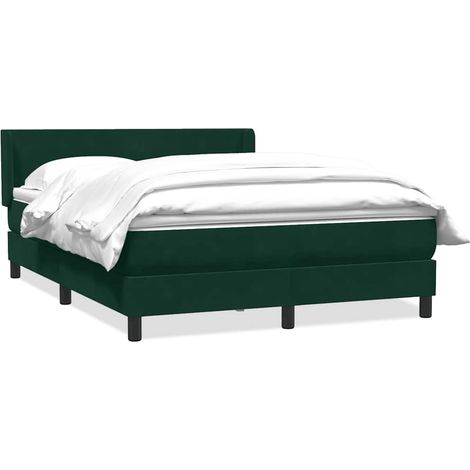 Maison Exclusive - Sommier à lattes de lit et matelas vert foncé 160x220cm velours