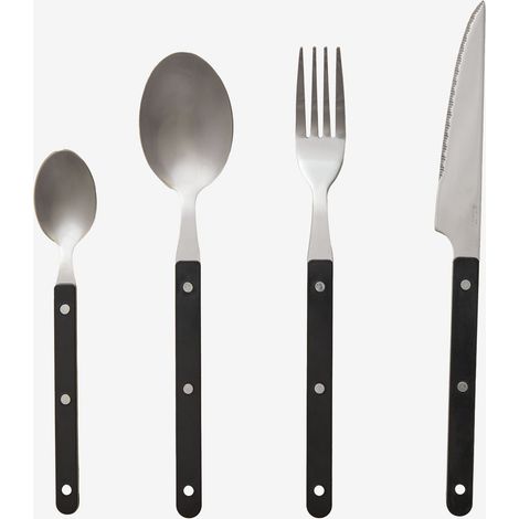 Sklum – Couverts en acier inoxydable 16 pièces – 4 couteaux, 4 fourchettes, 4 cuillères, 4 cuillères à thé – Finition mate polie