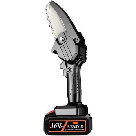4 Zoll kabellose, tragbare elektrische Mini-Kettensäge mit wiederaufladbarem Akku – zum Holzschneiden, für Gartenarbeiten und zum Trimmen – 36 V