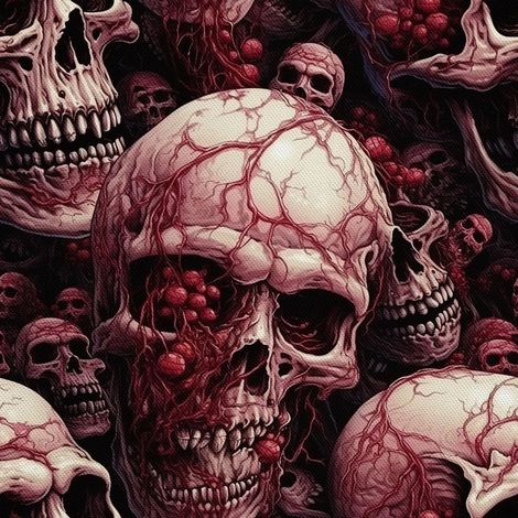 Tela decorativa para exteriores Oxford - Motivo de calavera I DX4560 (1/5)