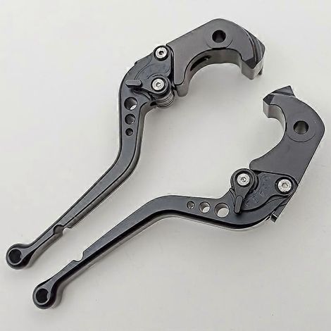 Poignée de frein, d'embrayage hydraulique et de klaxon pour guidon de moto Kawasaki ZX1400 ZX14R ZZR1400 (la longue poignée est entièrement noire). (1/5)
