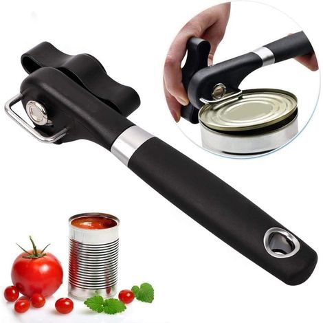 Manual can opener with smooth edge - Ergonomic handle, easy to turn, made of food-grade stainless steel (for kitchen and restaurant use) (1/5)