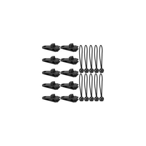 20 Pcs Clip de Tente,Clips de Bâche,Multifunktion Pince pour Auvent,Inclure 10 Tendeur Elastique Caoutchouc,pour Camping en Plein Air,Tentes,Auvents,Caravanes,Housses de Bateau,Bannières (1/5)
