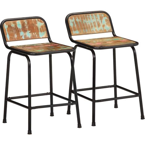 Barhocker 2 Stk. 46x35,5x70 cm Altholz Massivholz