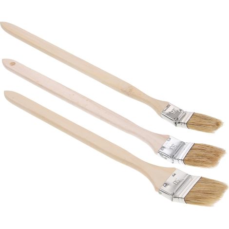 Lot de 3 Pinceaux de Peinture Coudés à Manche Bois pour Murs (1/5)