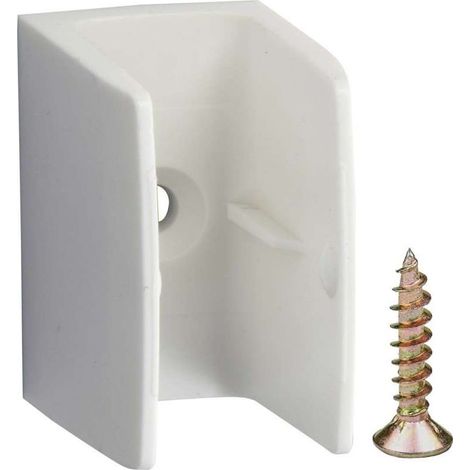 Clip bloqueur de manivelle volet roulant blanc – Support guide manette plastique – Compatible 12 à 18 mm – Installation murale avec vis (1/4)