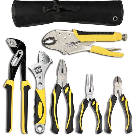 Zangen Set Schraubenschlüssel Nutgelenkzange Schneidezange 6PCS (1/5)