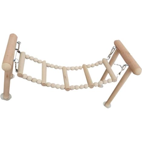 Jouet de Support de Perchoirs d'Oiseau, Jouets d'Echelle Escalade en Bois de Balançoire, Gymnases de Jeu pour Perroquet Cage à Oisea (1/5)