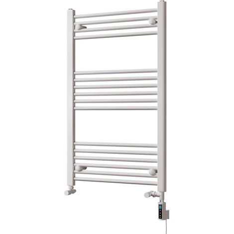 Zennor - White Dual Fuel Towel Rail H1000mm x W600mm Thermostatic WIFI - Straight (1/3)