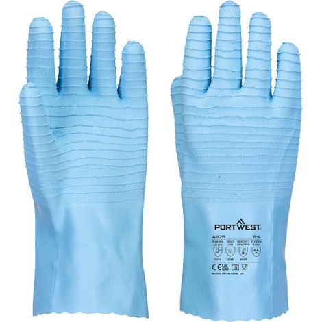 Guante FD Chemical B Latex para industria alimentaria Azul AP75 S