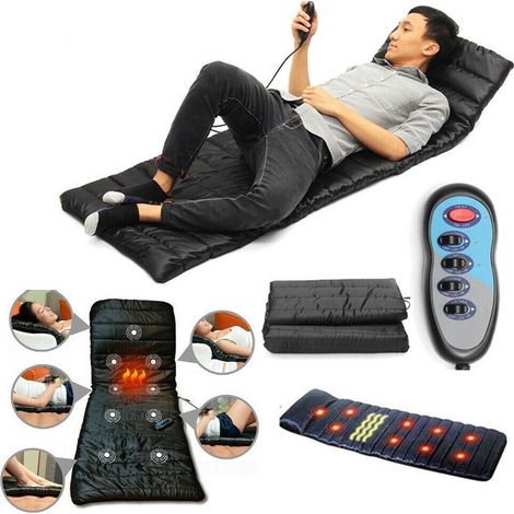 TrAdE Shop Traesio - Materassino Massaggiante Vibrante A 9 Zone Con 4 Aree Vibranti Massaggio Shiatsu -