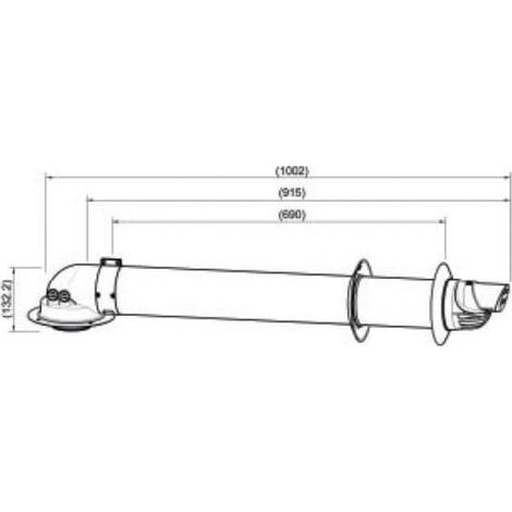 Saunier Duval – Kit ventouse horizontal pour chauffe-eau – Gammes ISO Condensation/Thema F24-30E – Filetage plomberie pour installation facile (1/3)