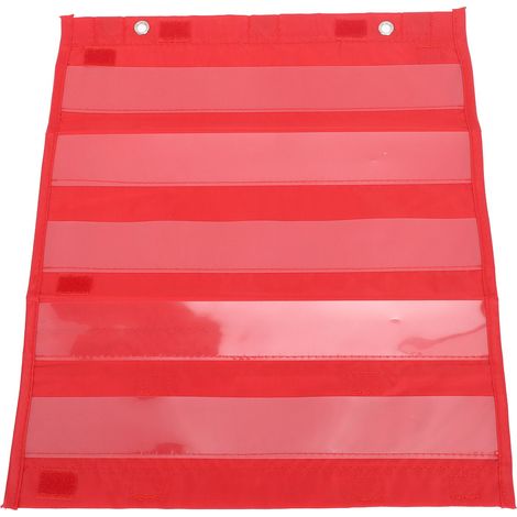 Tableau à Pochettes Magnétique 5 Lignes Transparent pour Activités Scolaires et Maison Rouge (1/5)